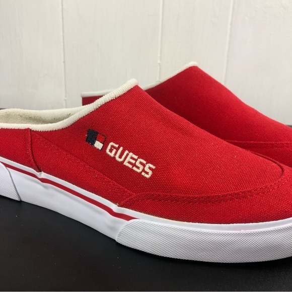 Vintage Guess Sport Red Canvas Slip On Shoes Sz 8.5 - Picture 4 of 11
